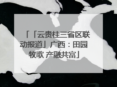 「云贵桂三省区联动报道」广西：田园牧歌 产融共富