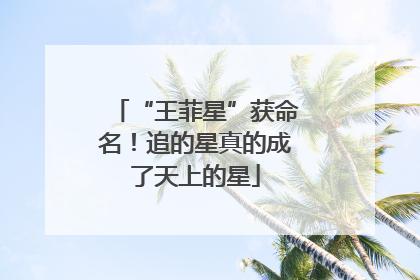 “王菲星”获命名！追的星真的成了天上的星