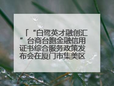 “白鹭英才融创汇”台商台胞金融信用证书综合服务政策发布会在厦门市集美区成功举办