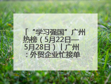 “学习强国”广州热榜（5月22日—5月28日）丨广州：外贸企业忙接单 港口码头忙出货