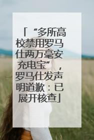 “多所高校禁用罗马仕两万毫安充电宝”，罗马仕发声明道歉：已展开核查