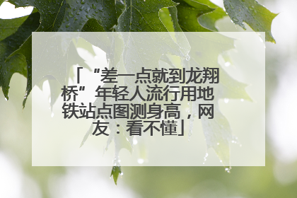 “差一点就到龙翔桥”年轻人流行用地铁站点图测身高，网友：看不懂