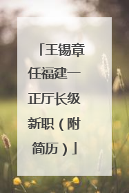 王锡章任福建一正厅长级新职（附简历）