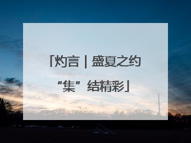 灼言｜盛夏之约 “集”结精彩