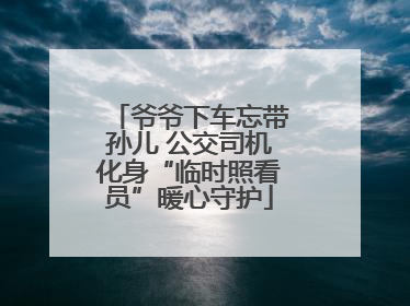 爷爷下车忘带孙儿 公交司机化身“临时照看员”暖心守护
