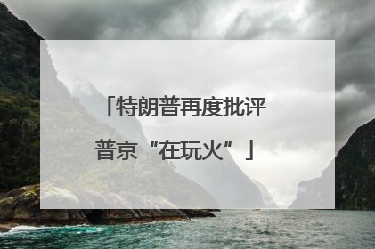 特朗普再度批评普京“在玩火”