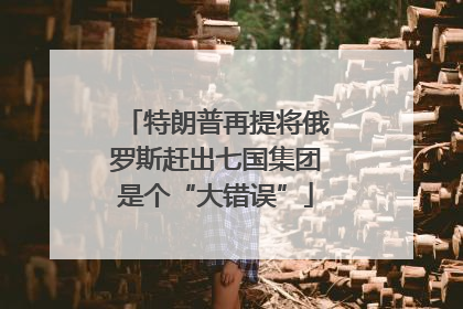 特朗普再提将俄罗斯赶出七国集团是个“大错误”