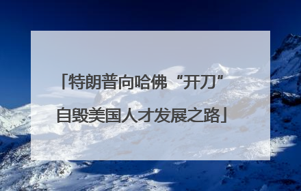 特朗普向哈佛“开刀” 自毁美国人才发展之路