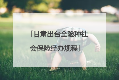 甘肃出台全险种社会保险经办规程