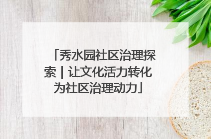 秀水园社区治理探索｜让文化活力转化为社区治理动力