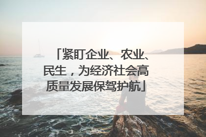 紧盯企业、农业、民生，为经济社会高质量发展保驾护航