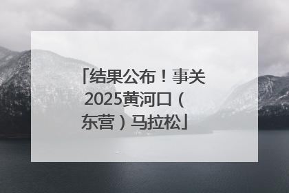 结果公布！事关2025黄河口（东营）马拉松
