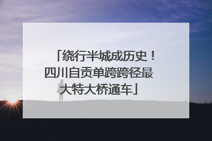 绕行半城成历史！四川自贡单跨跨径最大特大桥通车