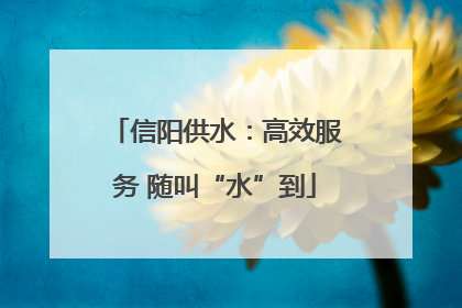 信阳供水：高效服务 随叫“水”到