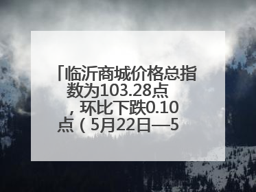 临沂商城价格总指数为103.28点，环比下跌0.10点（5月22日—5月28日）