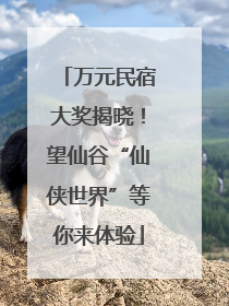 万元民宿大奖揭晓！望仙谷“仙侠世界”等你来体验