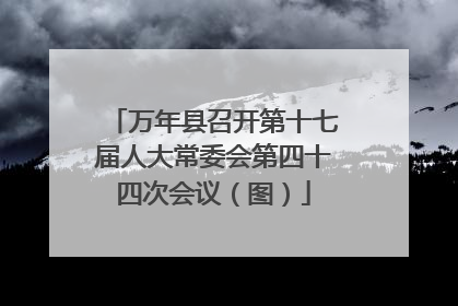 万年县召开第十七届人大常委会第四十四次会议（图）