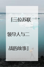 三位苏联领导人与二战的故事