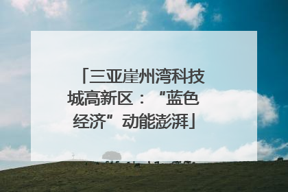 三亚崖州湾科技城高新区：“蓝色经济”动能澎湃