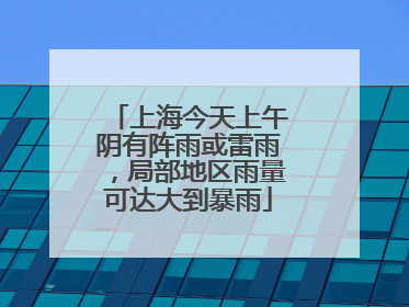 上海今天上午阴有阵雨或雷雨，局部地区雨量可达大到暴雨