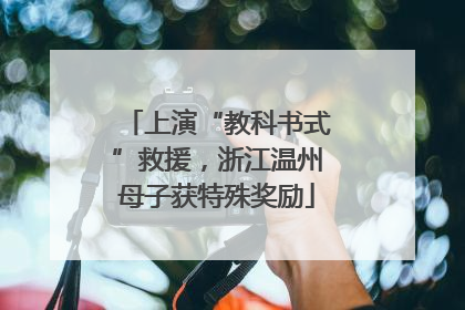 上演“教科书式”救援，浙江温州母子获特殊奖励