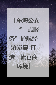 东海公安：“三式服务”护航经济发展 打造一流营商环境