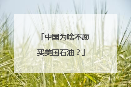 中国为啥不愿买美国石油？