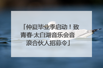 仲夏毕业季启动！致青春·太白湖音乐会音浪合伙人招募令
