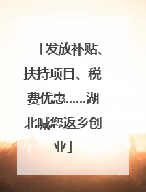 发放补贴、扶持项目、税费优惠……湖北喊您返乡创业