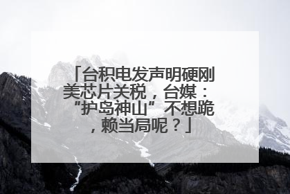台积电发声明硬刚美芯片关税，台媒：“护岛神山”不想跪，赖当局呢？