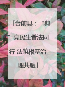 台前县：“典”亮民生普法同行 法筑根基治理共融