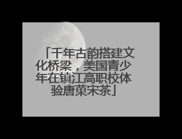 千年古韵搭建文化桥梁，美国青少年在镇江高职校体验唐菓宋茶