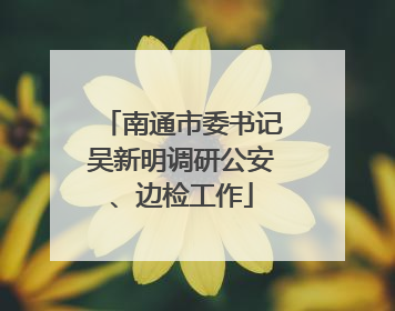 南通市委书记吴新明调研公安、边检工作