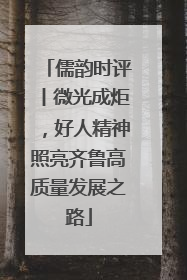 儒韵时评丨微光成炬，好人精神照亮齐鲁高质量发展之路