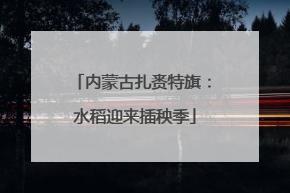内蒙古扎赉特旗：水稻迎来插秧季