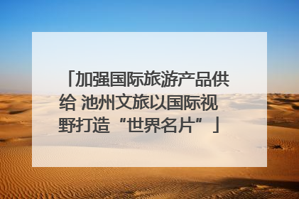加强国际旅游产品供给 池州文旅以国际视野打造“世界名片”