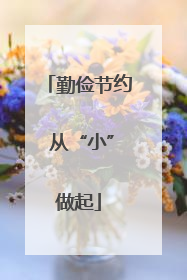 勤俭节约 从“小”做起