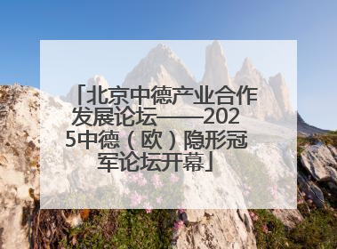 北京中德产业合作发展论坛——2025中德（欧）隐形冠军论坛开幕