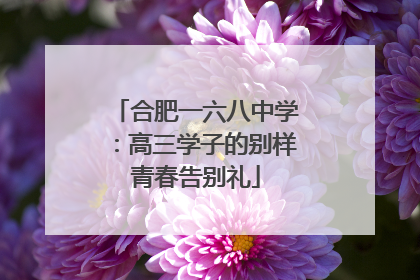 合肥一六八中学：高三学子的别样青春告别礼