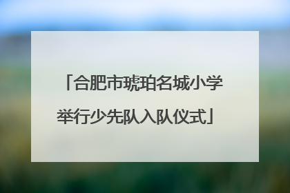 合肥市琥珀名城小学举行少先队入队仪式
