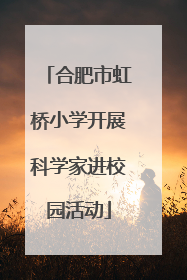 合肥市虹桥小学开展科学家进校园活动