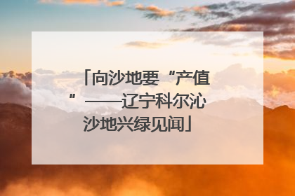 向沙地要“产值”——辽宁科尔沁沙地兴绿见闻