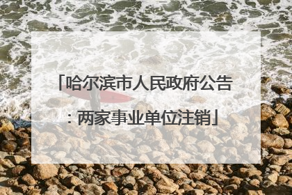 哈尔滨市人民政府公告：两家事业单位注销