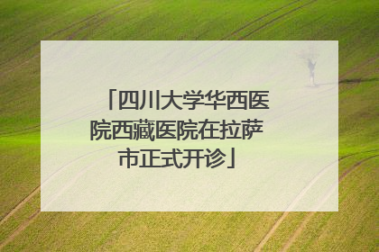 四川大学华西医院西藏医院在拉萨市正式开诊