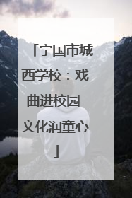 宁国市城西学校：戏曲进校园 文化润童心