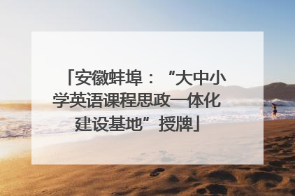 安徽蚌埠：“大中小学英语课程思政一体化建设基地”授牌