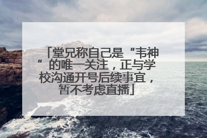 堂兄称自己是“韦神”的唯一关注，正与学校沟通开号后续事宜，暂不考虑直播
