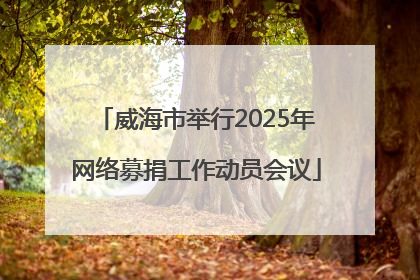 威海市举行2025年网络募捐工作动员会议