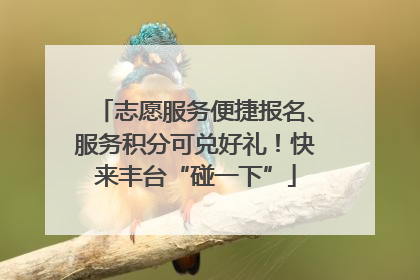 志愿服务便捷报名、服务积分可兑好礼！快来丰台“碰一下”