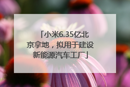 小米6.35亿北京拿地，拟用于建设新能源汽车工厂